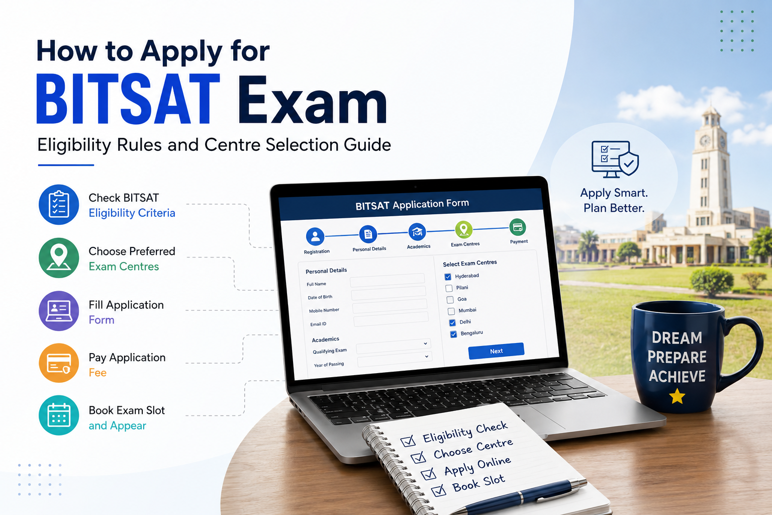 How to Apply for the BITSAT Exam in 2026: Eligibility Criteria and Exam Centre Selection Guide