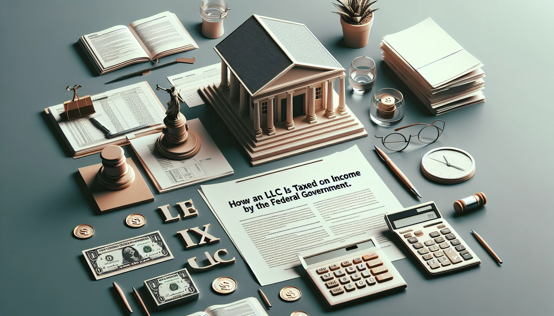 Explain how an LLC is taxed on income by the federal government