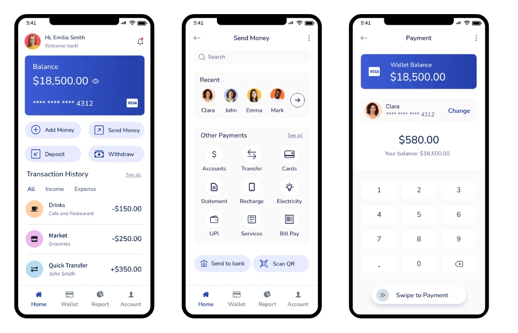 Mobile Banking App Wireframe Template