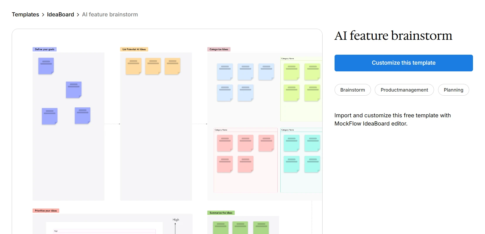 AI feature brainstorm template