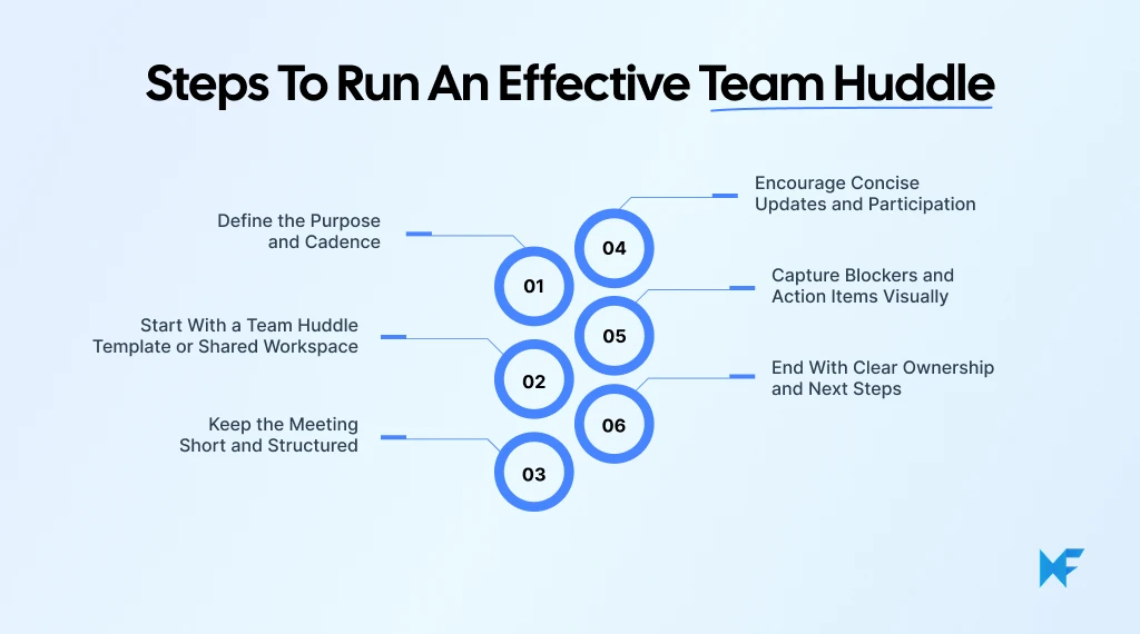 Know how to run a team huddle effectively step-by-step