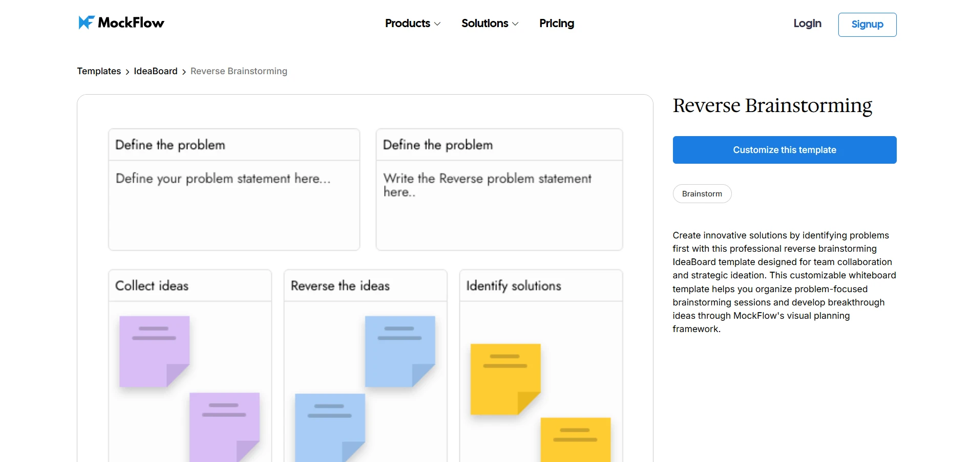 Customize this Reverse Brainstorming template for a collaborative session