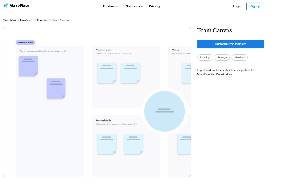 Test IdeaBoard’s Team Canvas template for keeping track of regular team check-ins