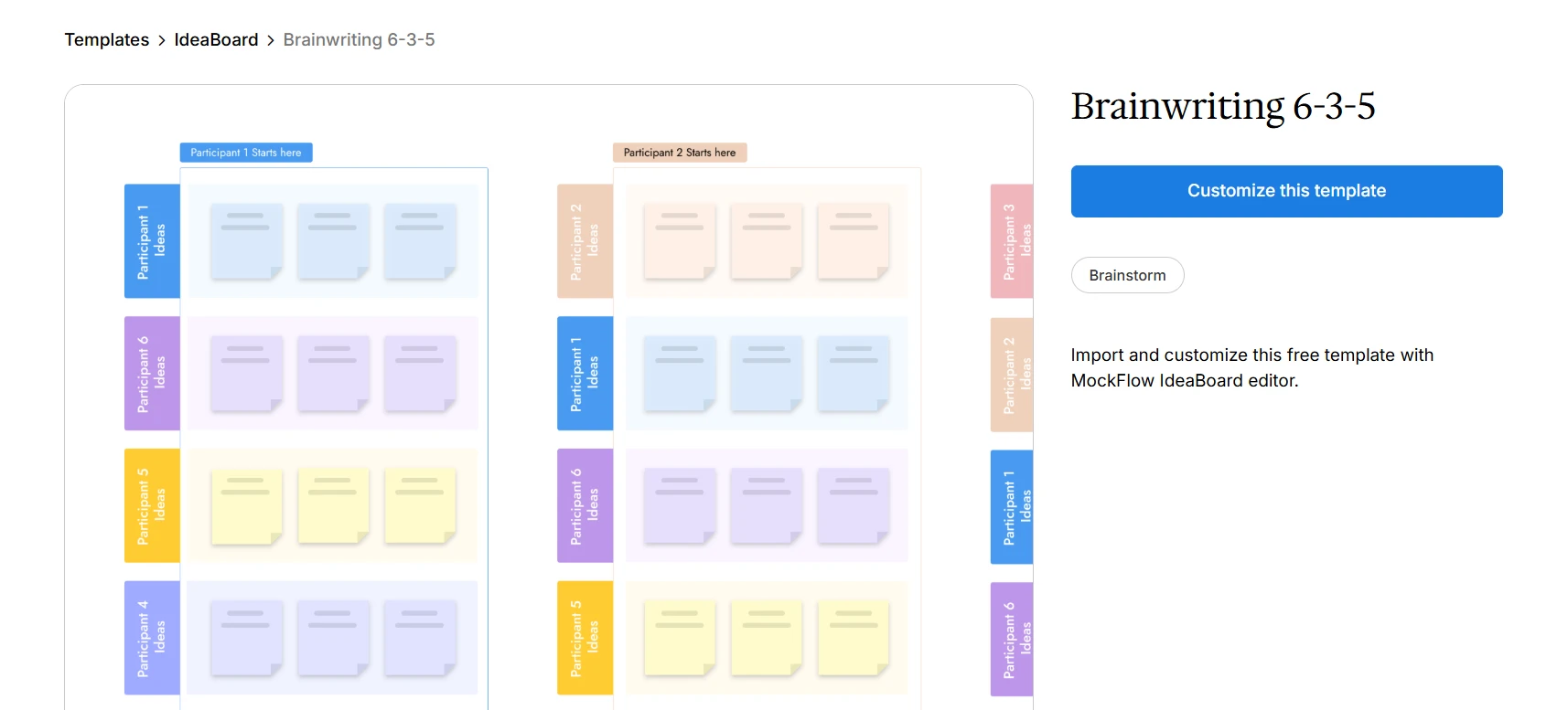 6-3-5 Brainwriting Template
