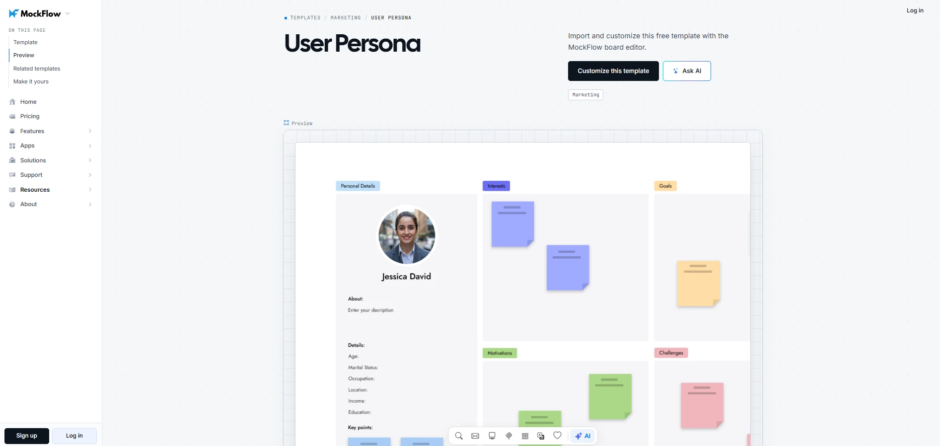 Customize this user persona template