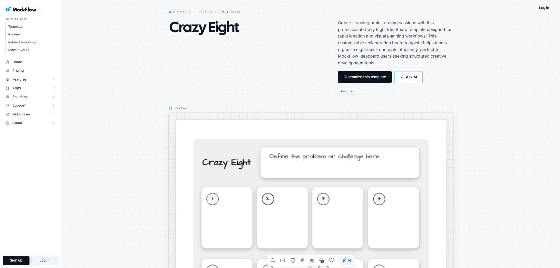 Customize the crazy eight template
