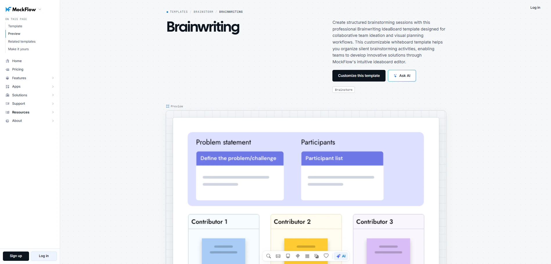 Customize this brainwriting template