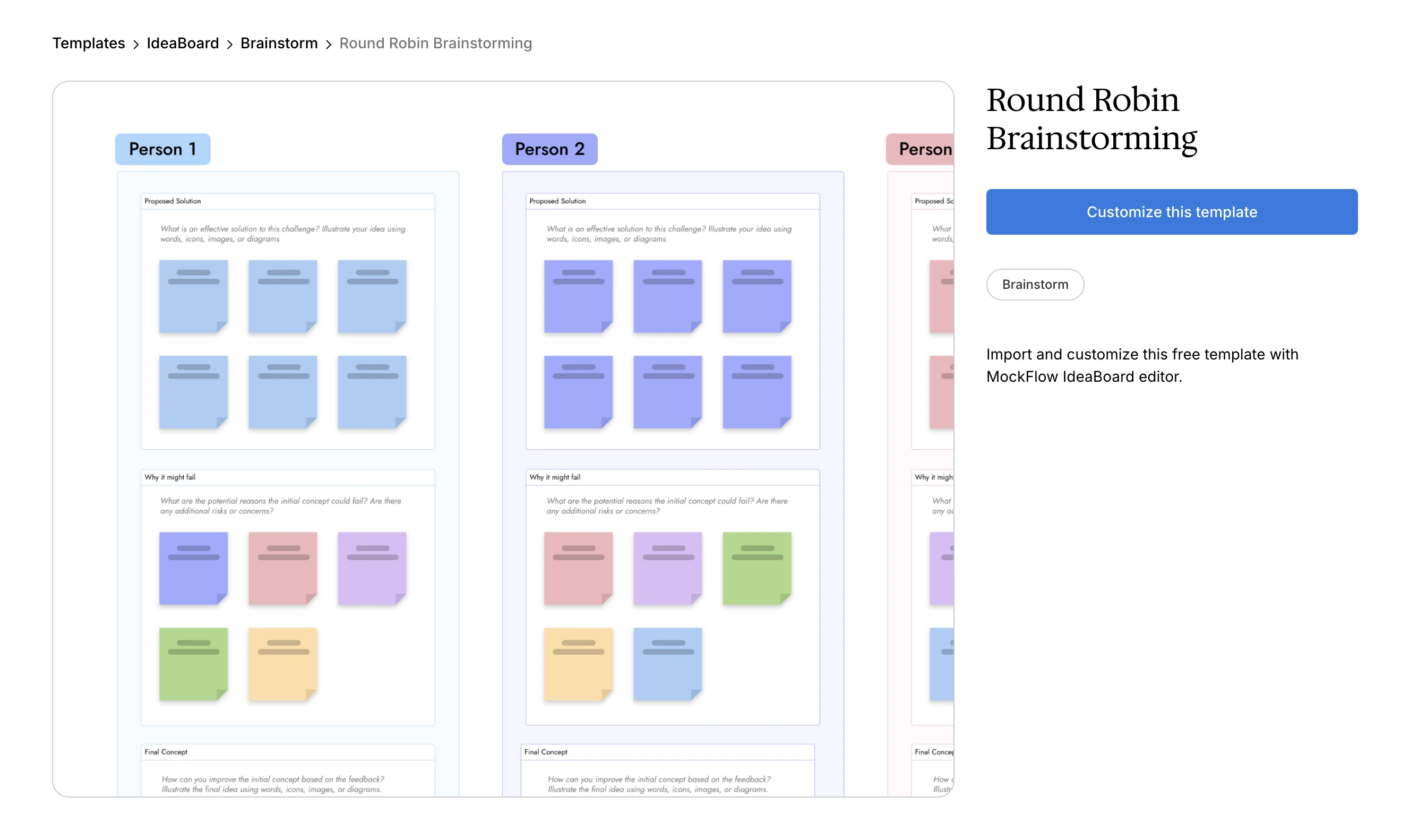 Click on the image to check out IdeaBoard’s Round Robin Brainstorming template