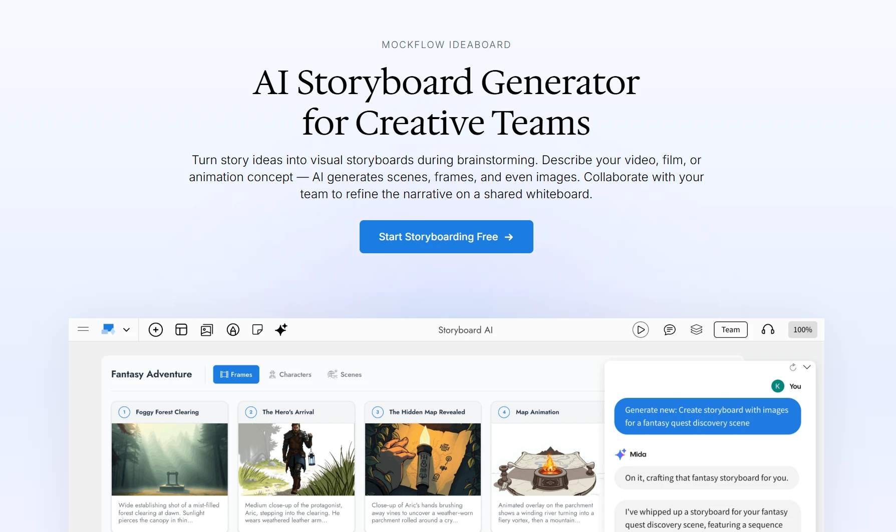 MockFlow IdeaBoard AI Storyborad generator
