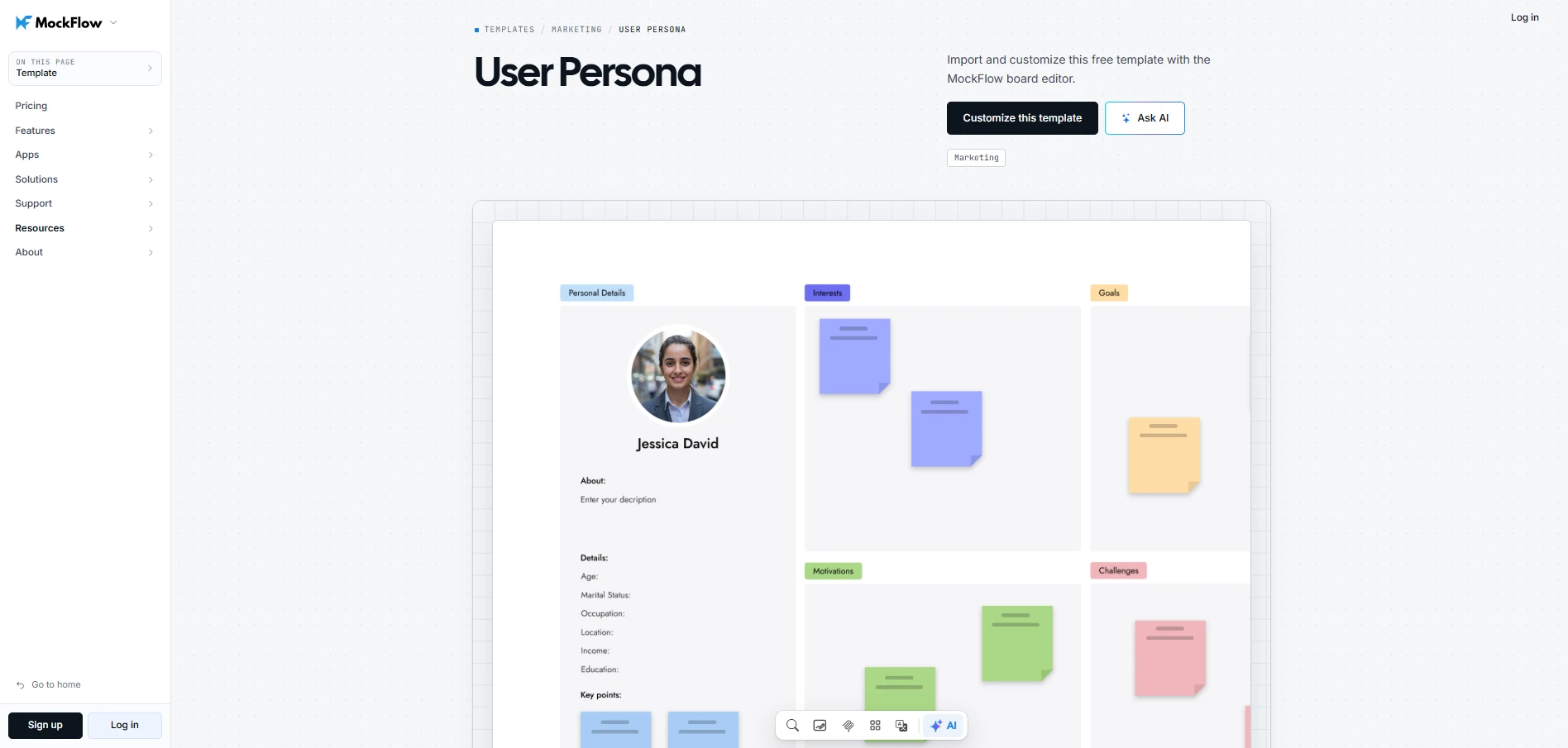 Customize this user persona template