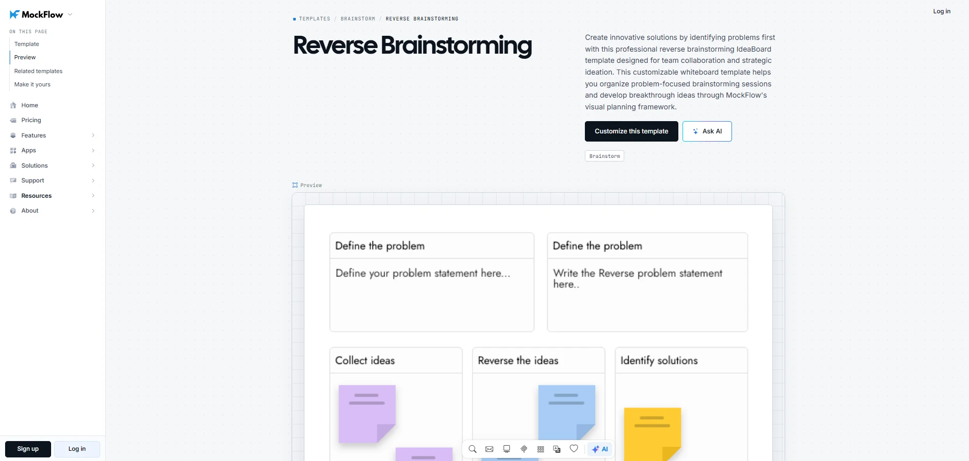 Customize this reverse brainstorming template