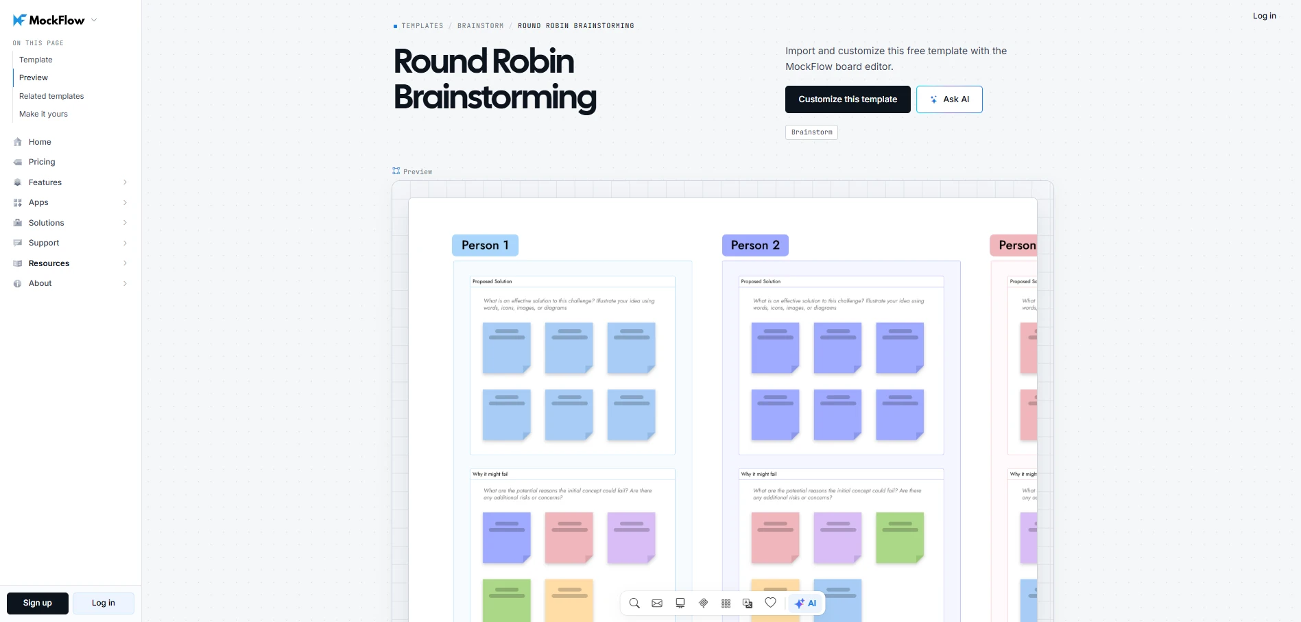 Customize this round robin brainstorming template