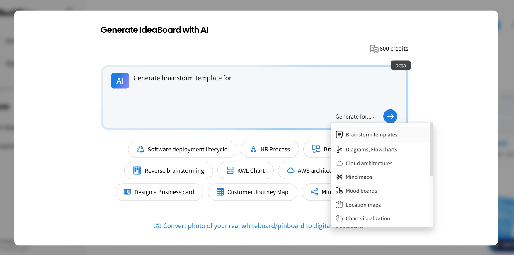 AI toolbox of brainstorming layout generation