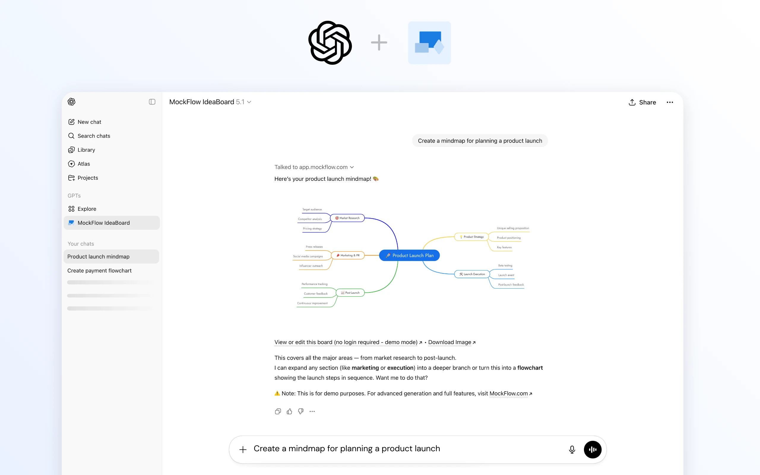 ChatGPT app for IdeaBoard - now visualize without AI limits or signups