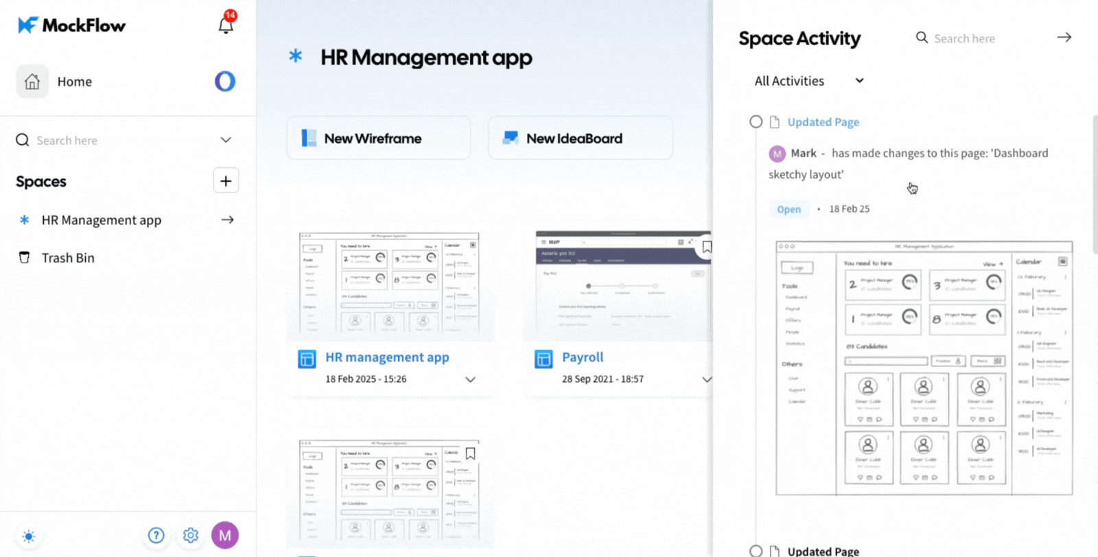 Filtering the space activity