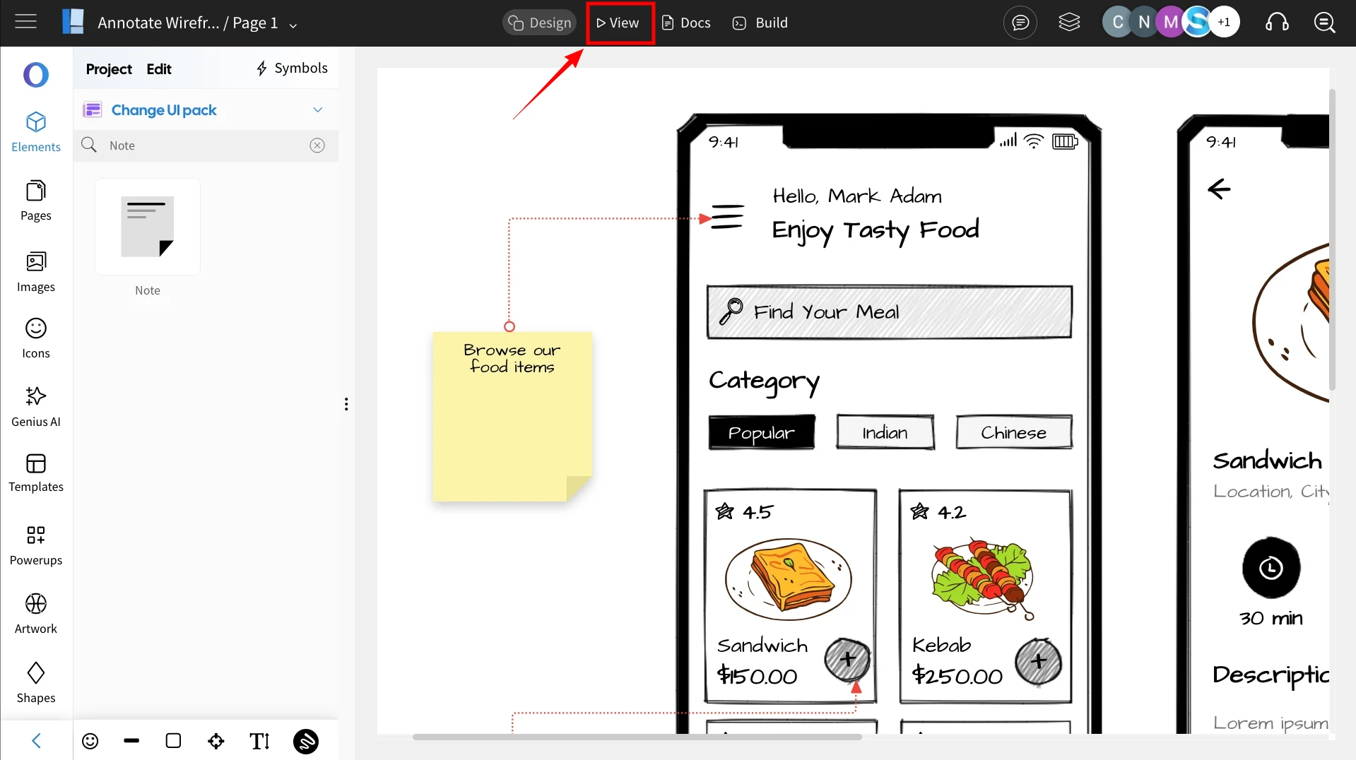 Adding Annotations in Wireframes - Step 5