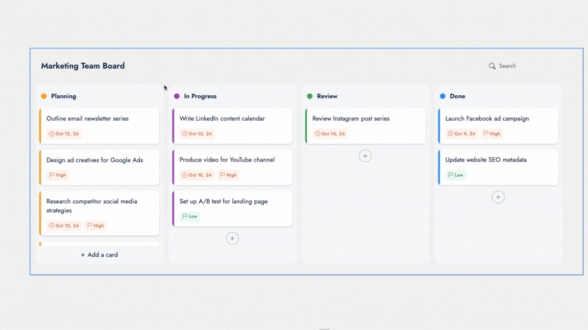 Editing in Kanban Board - MockFlow IdeaBoard