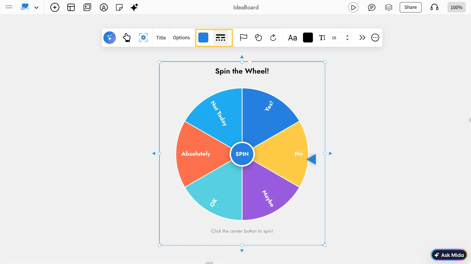 Color Setting in Spinning Wheel - MockFlow IdeaBoard
