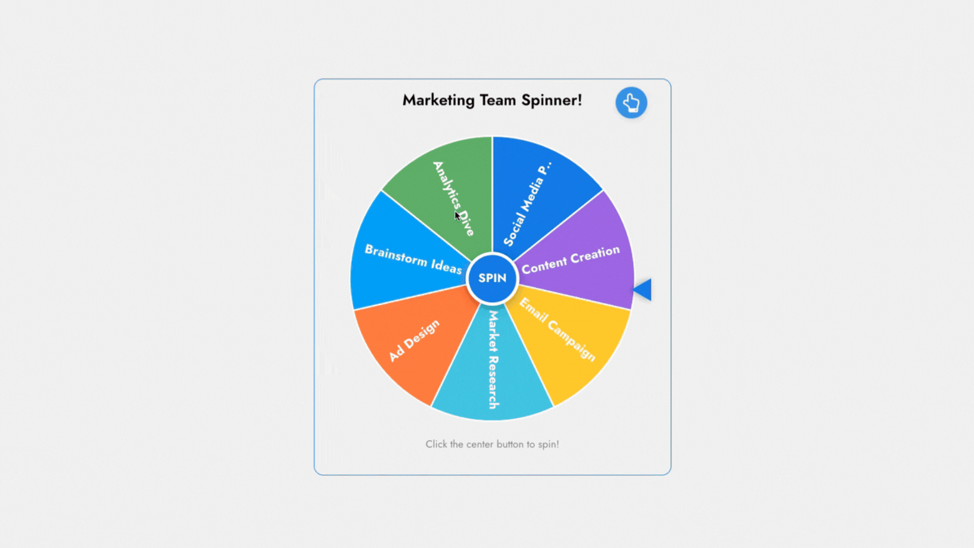 Editing the Spinning Wheel in MockFlow IdeaBoard