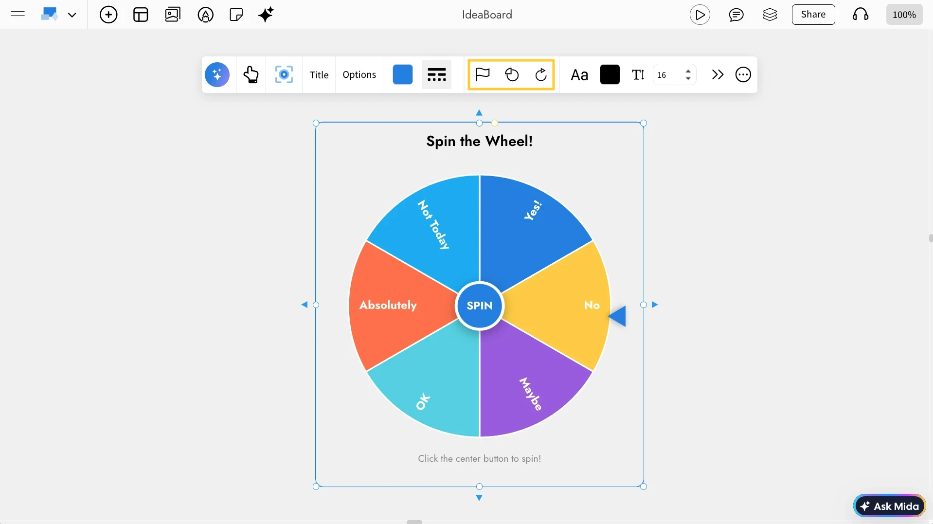 Controls in Spinning Wheel - MockFlow IdeaBoard
