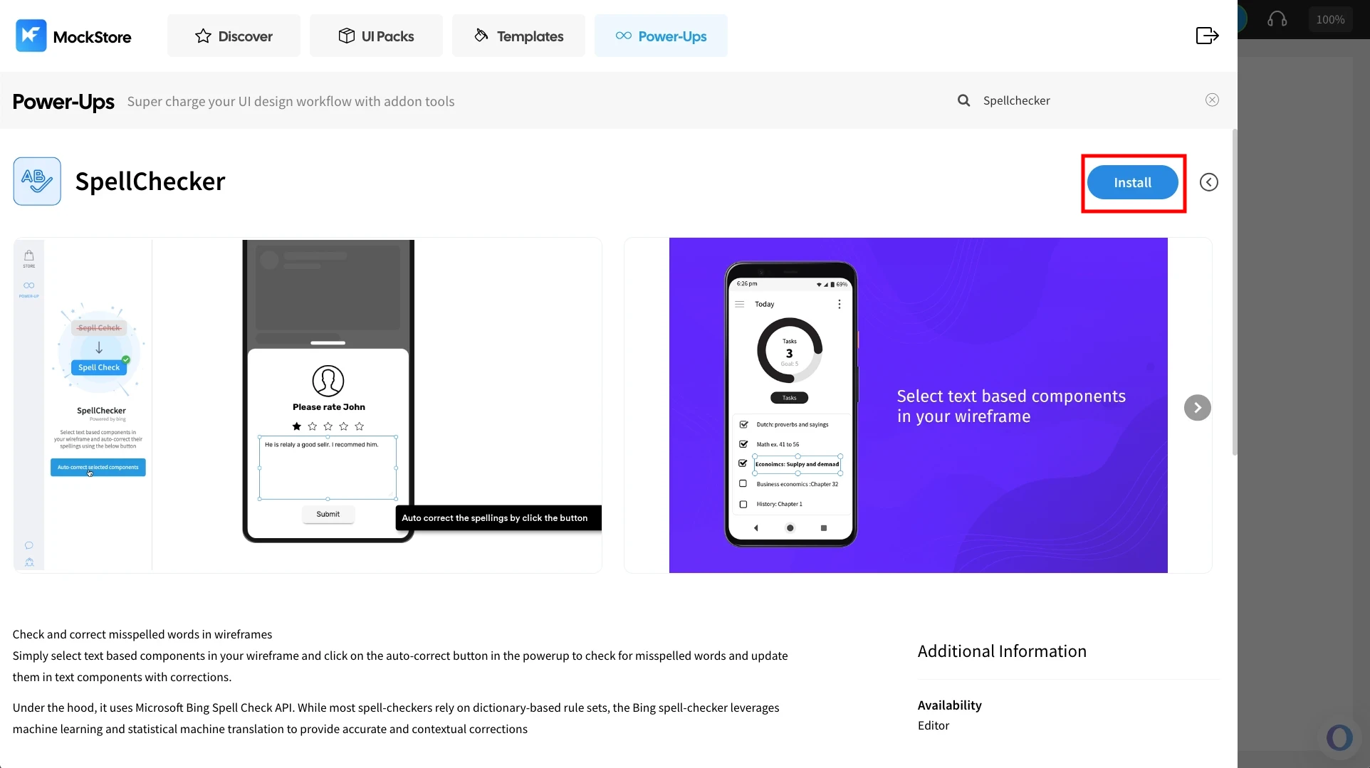 Installing the Powerup - Spell Checker