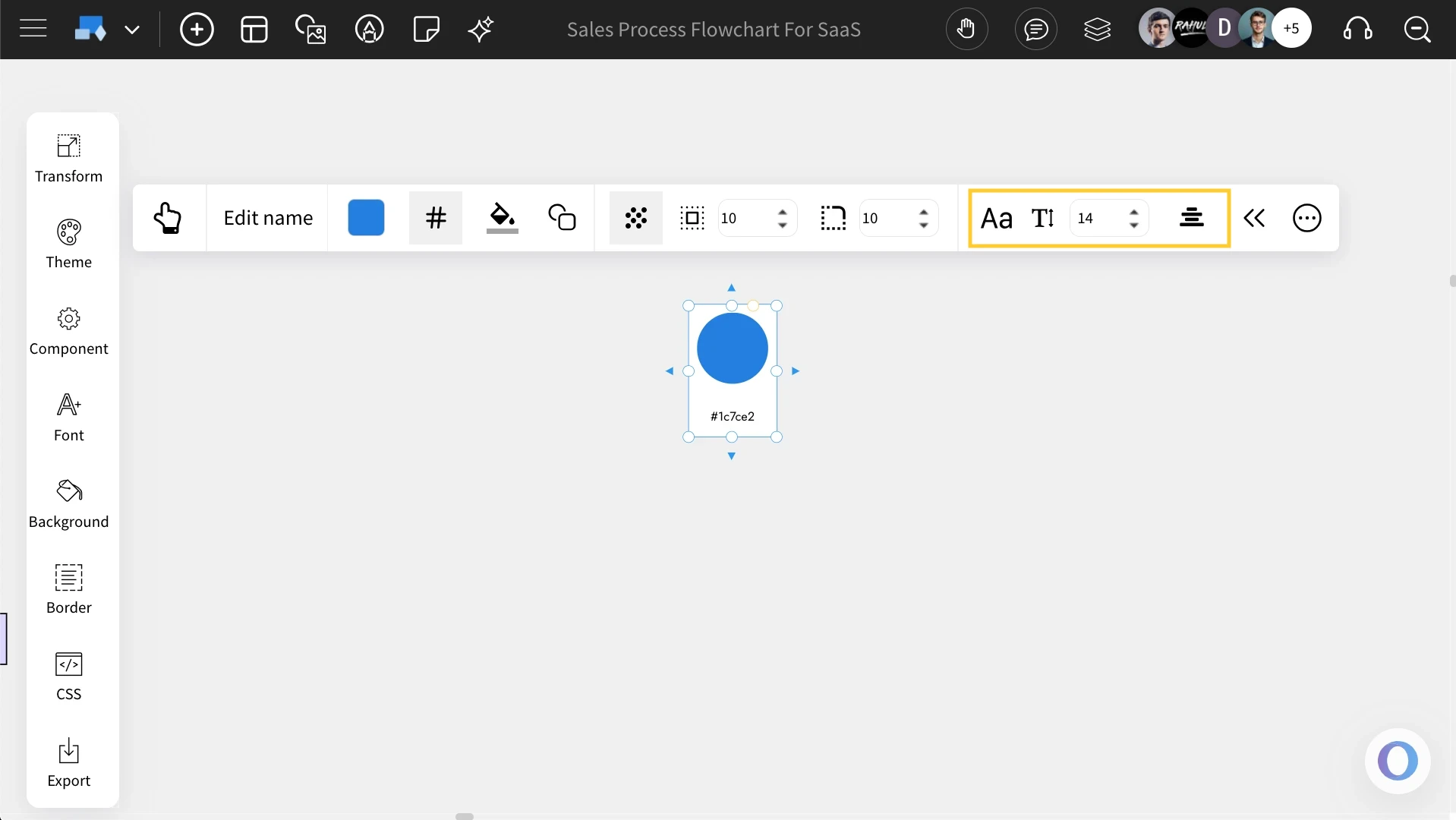 Customizing font styles in Color code - MockFlow IdeaBoard