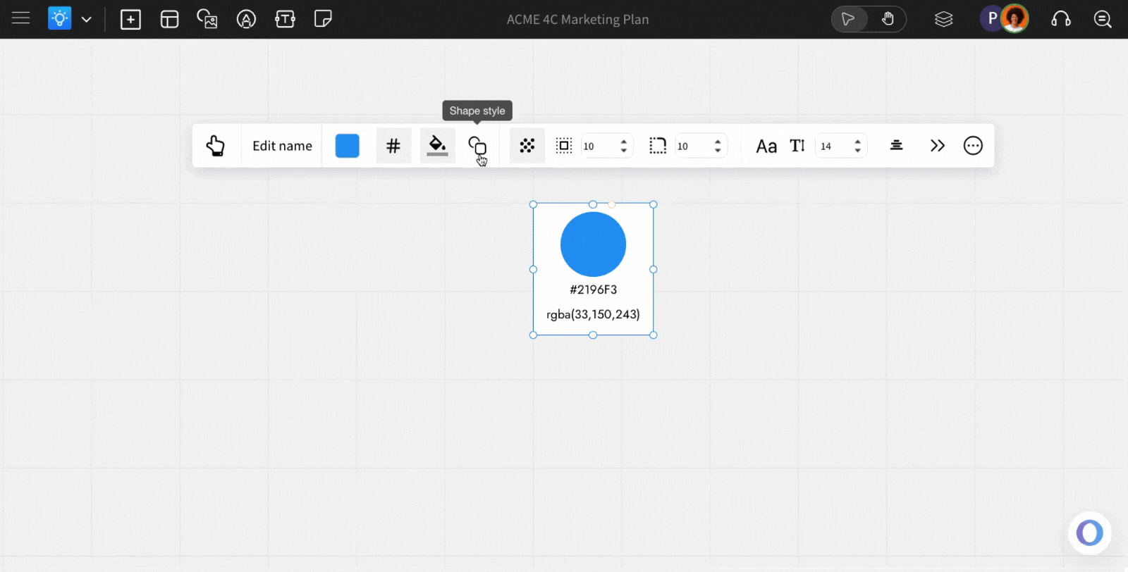 Customzing Shape Styles in Color Code - MockFlow IdeaBoard 