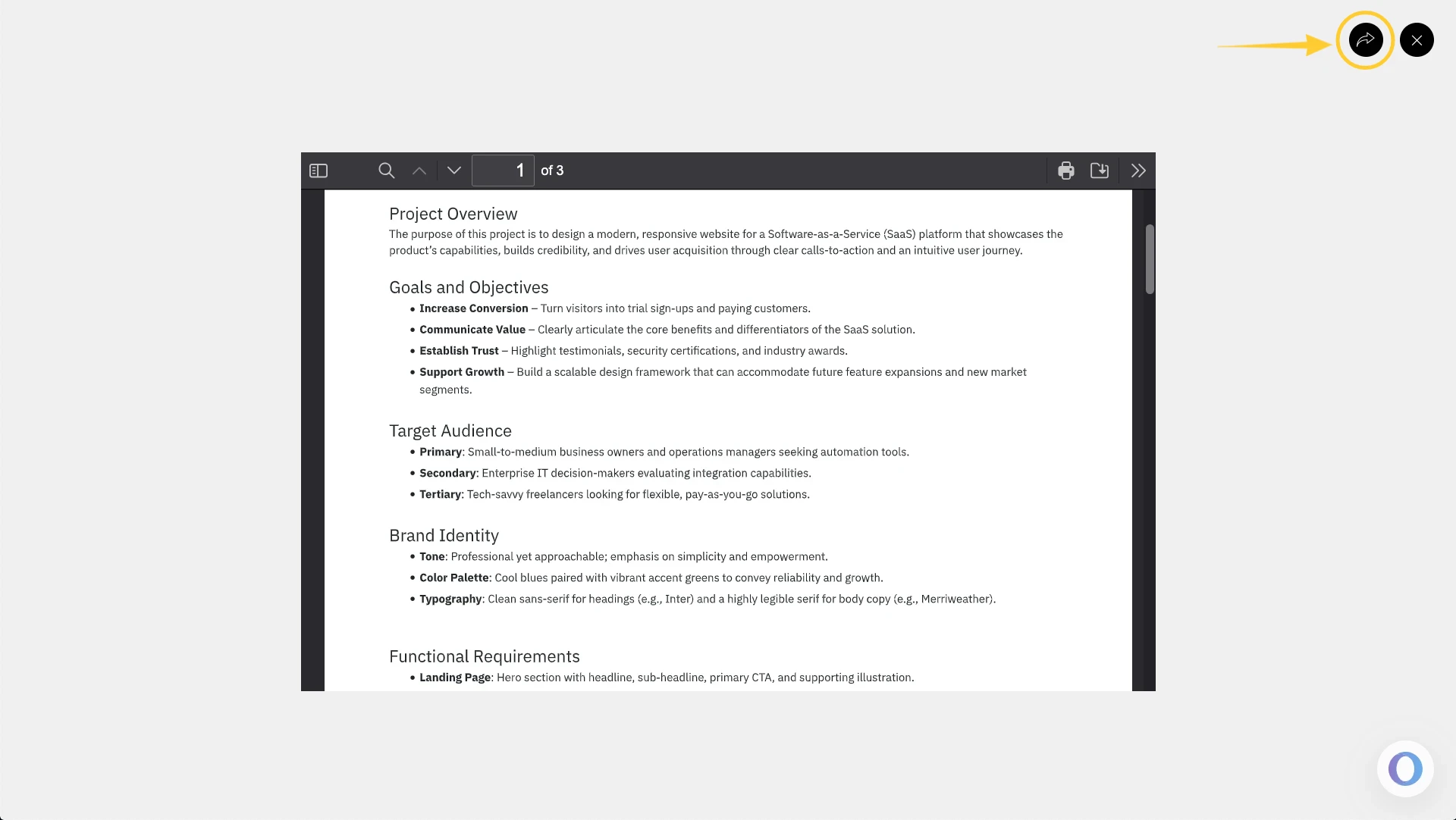 Sharing the PDF Viewer - MockFlow IdeaBoard