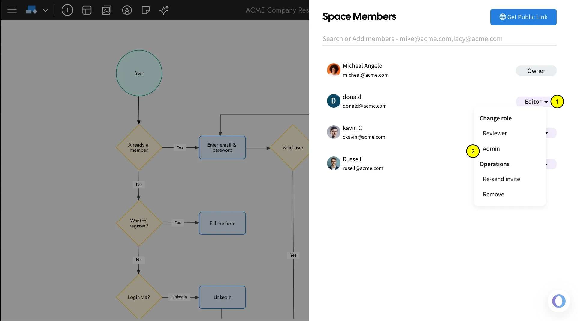 Role member permission - MockFlow IdeaBoard Editor