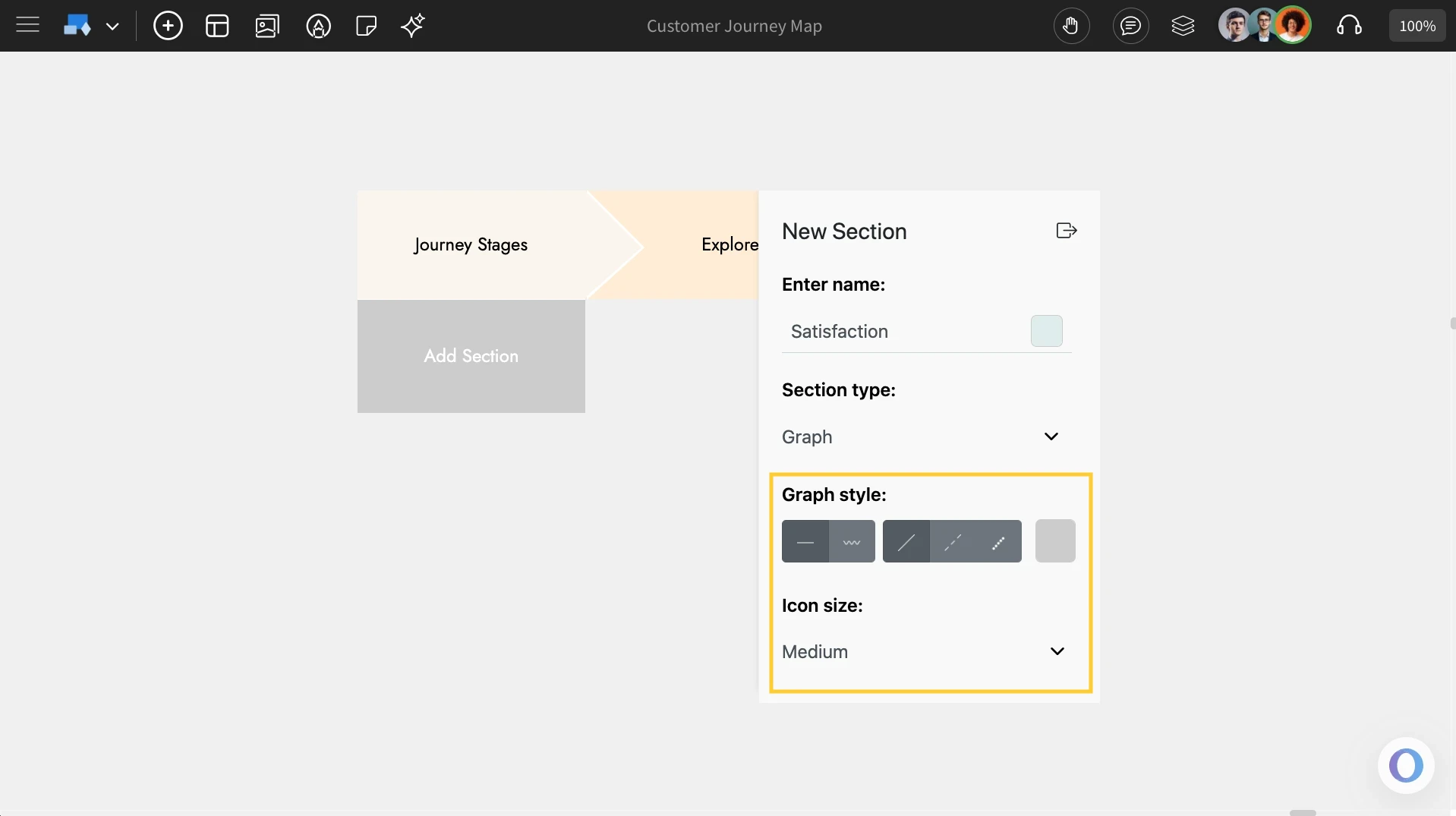 Graph Type in Customer Journey Map - MockFlow IdeaBoard
