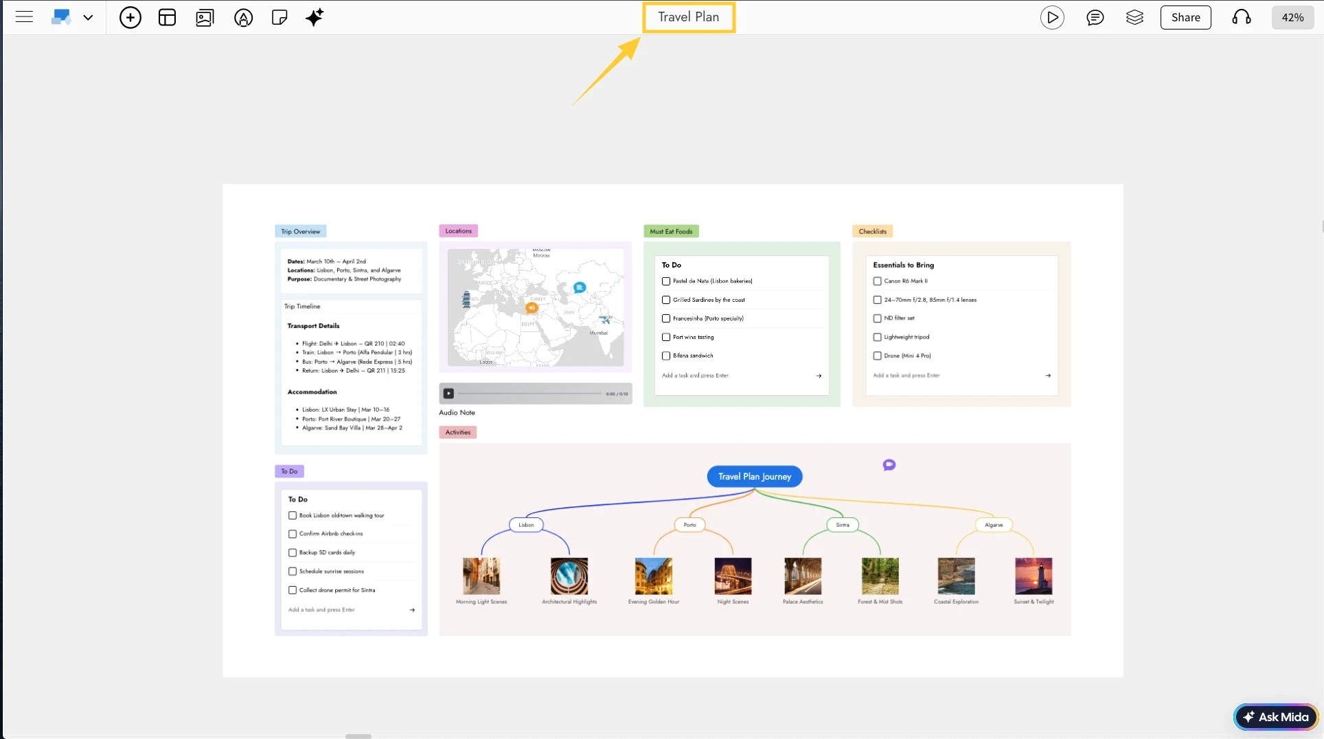 Navigate to the name of the board