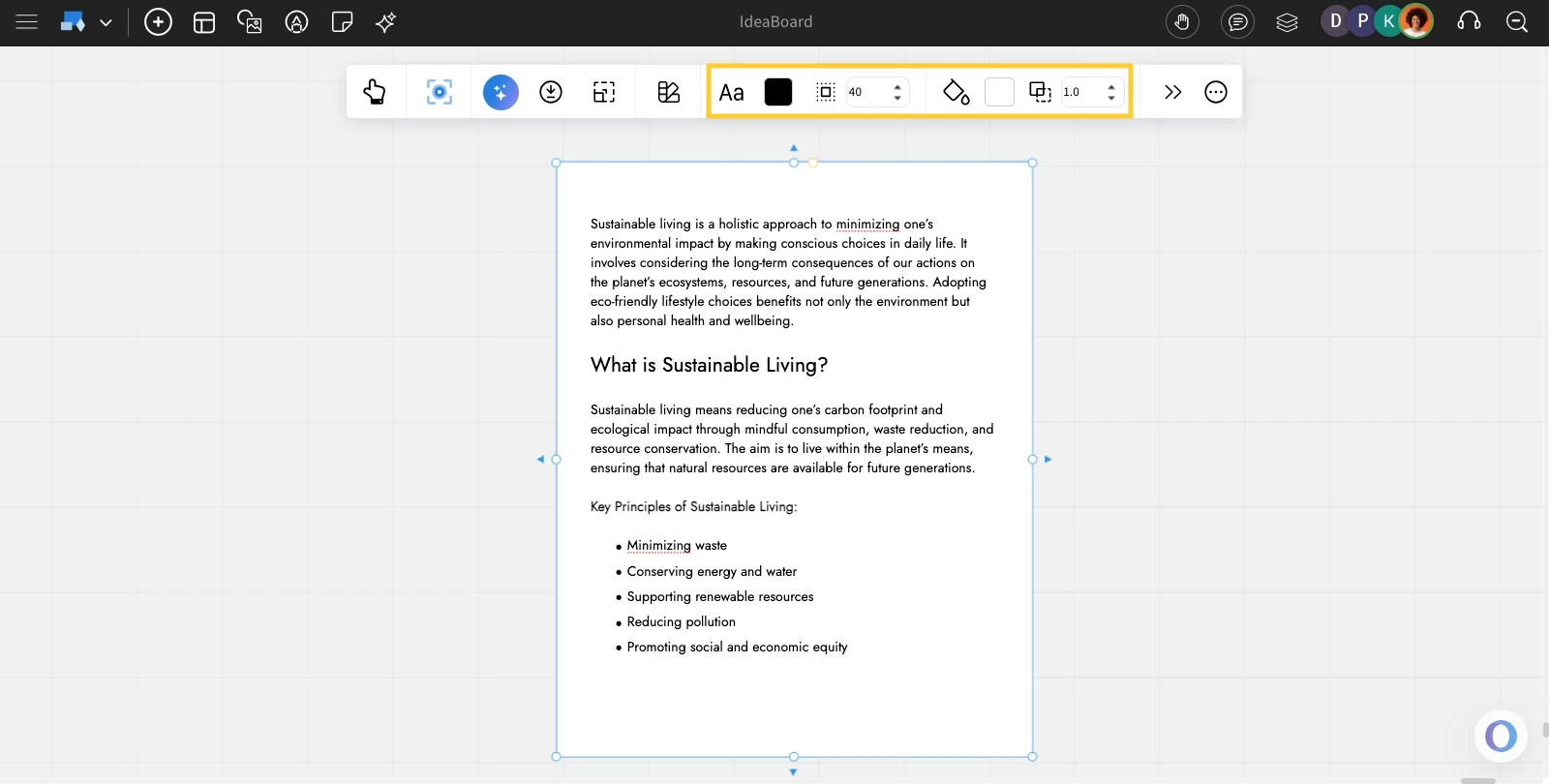 Customizing the Document component - MockFlow IdeaBoard