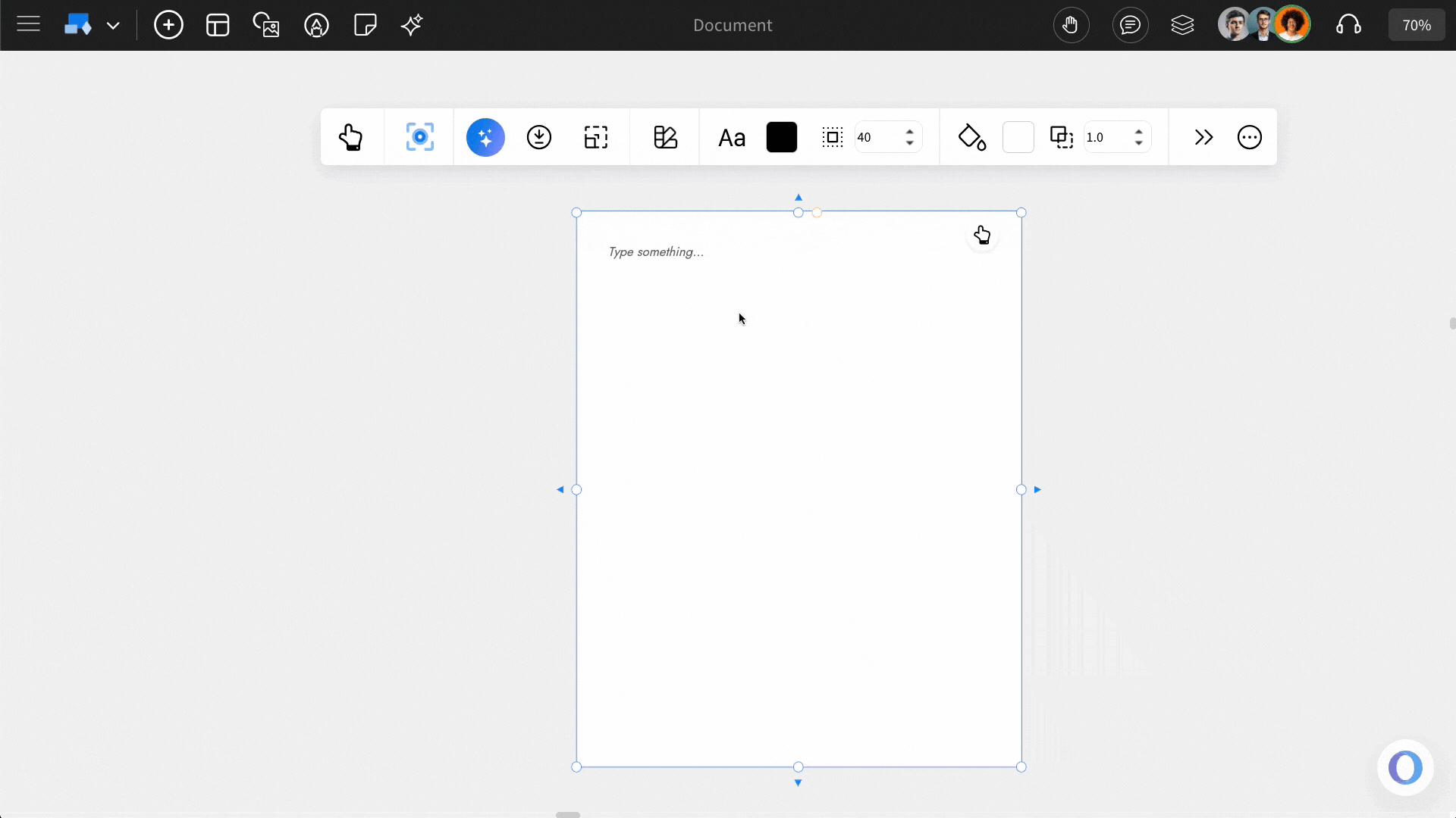 Generating with AI in Document - MockFlow IdeaBoard