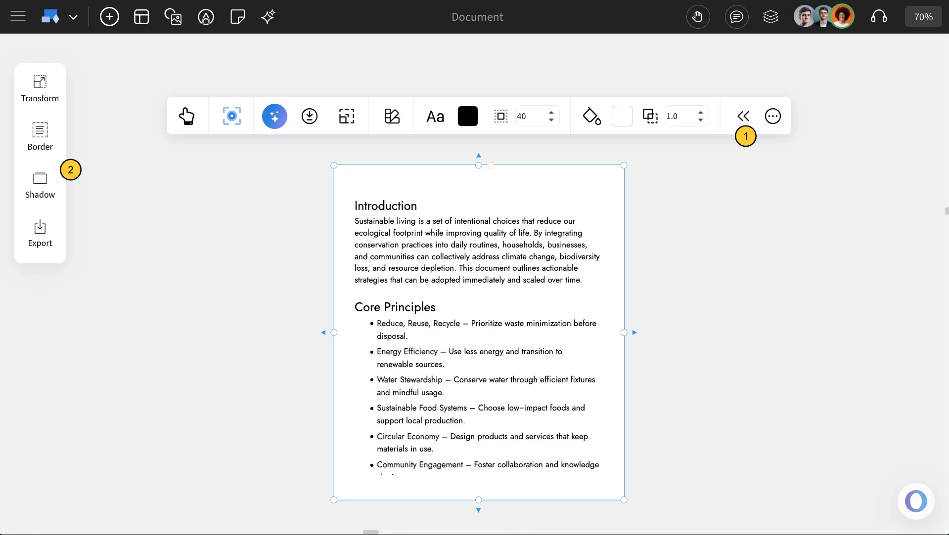 Advanced settings for Document - MockFlow IdeaBoard