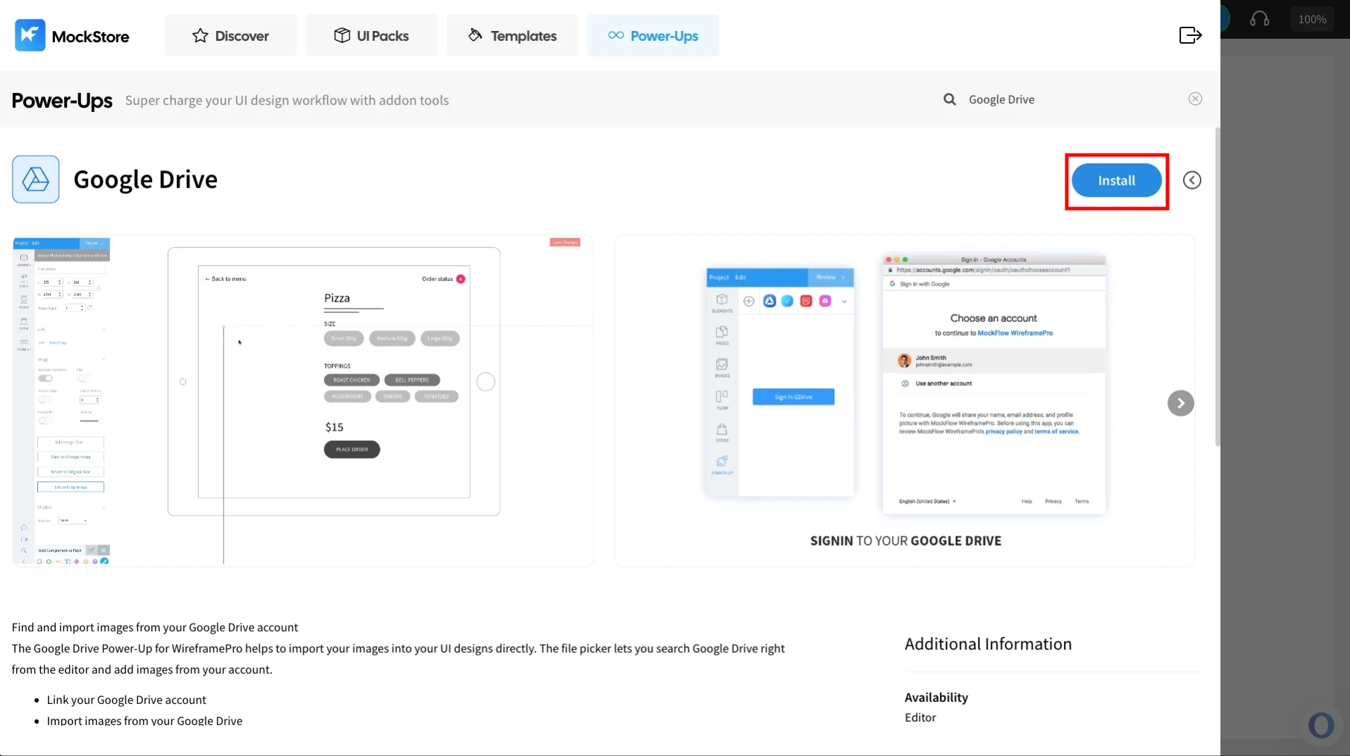Installing the Powerup - Google Drive