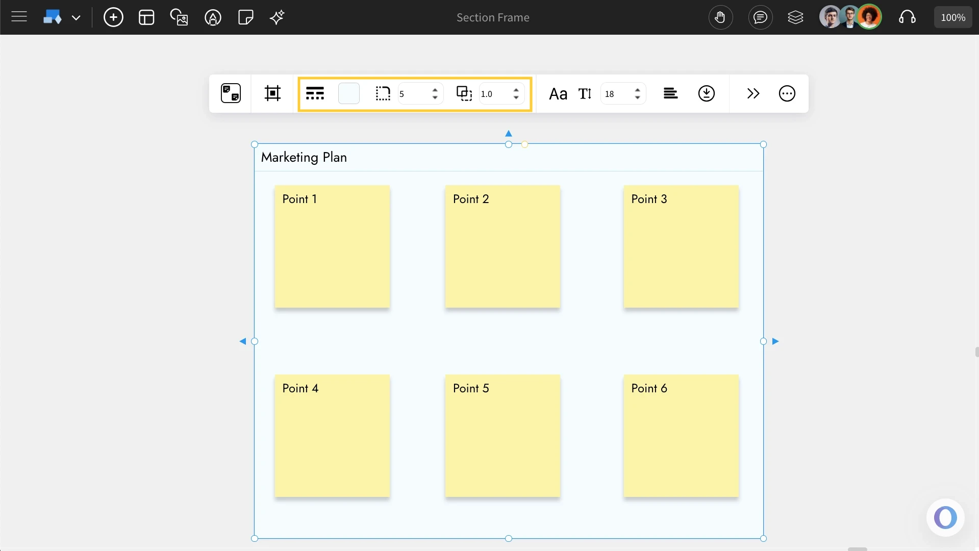 Customizing the Section Frame component - MockFlow IdeaBoard