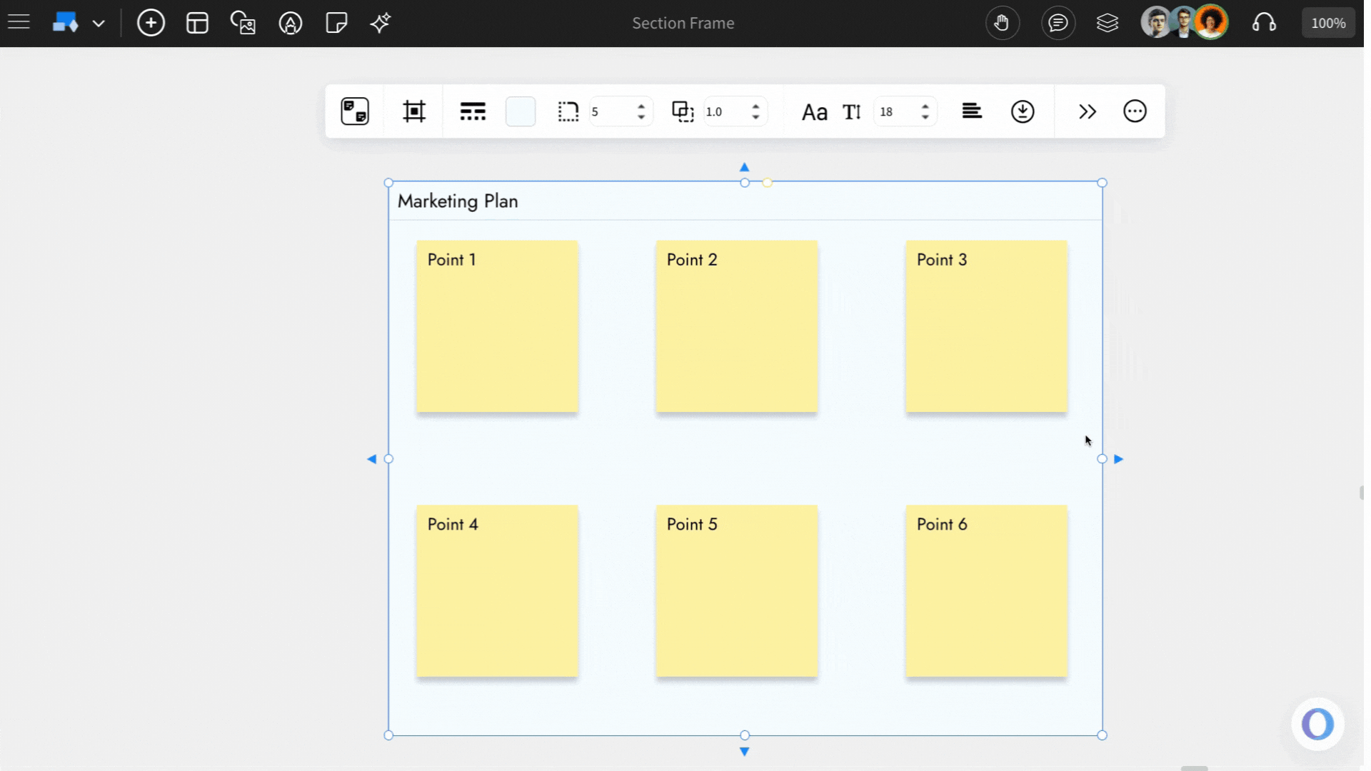 Section Frame component - MockFlow IdeaBoard