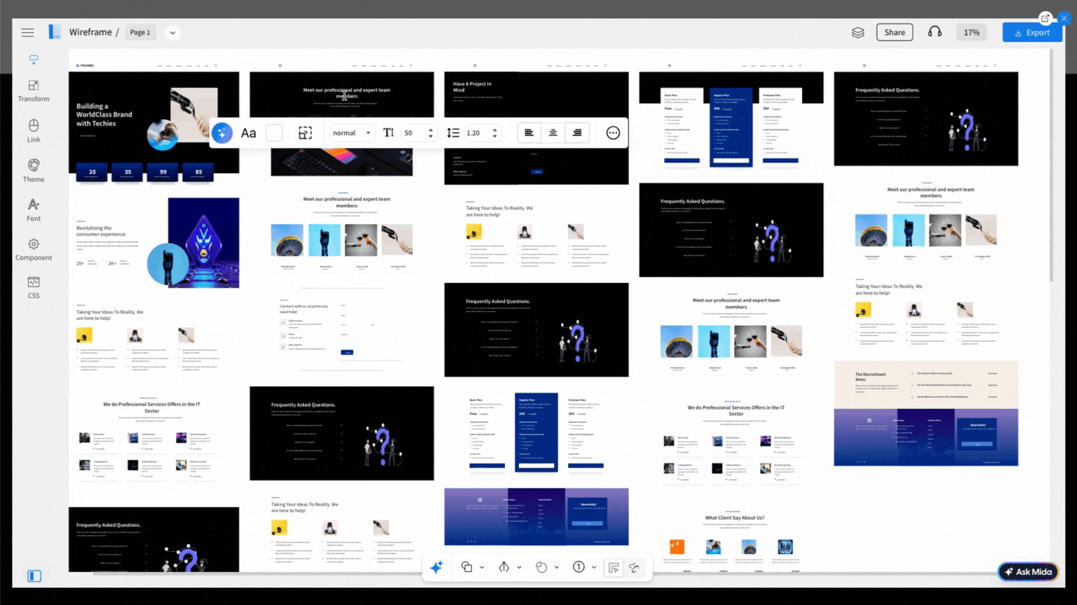 Imported wireframe is editable - MockFlow WireframePro chrome extension
