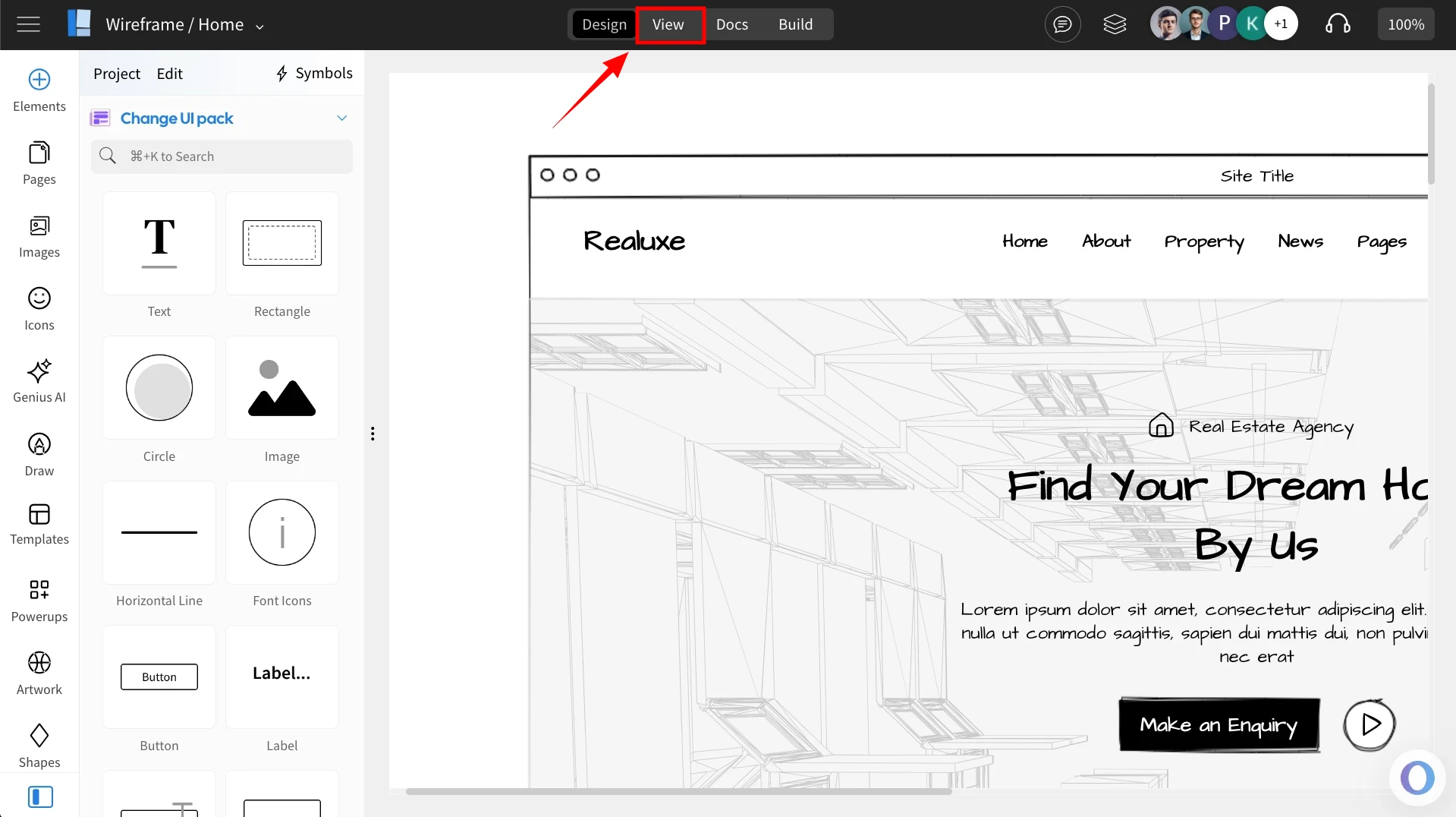 Navigate to view button