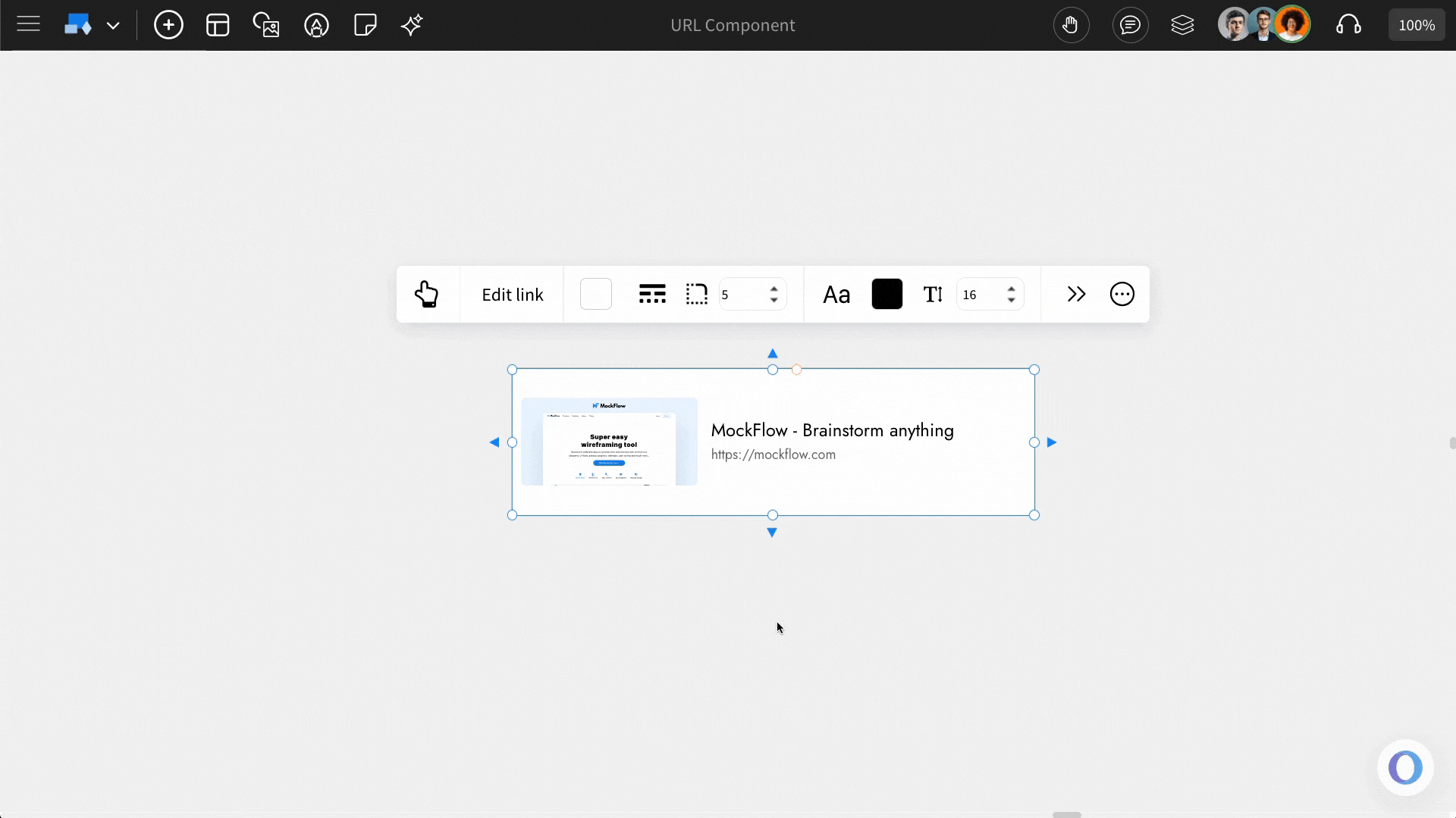 Adding Links in URL Component - MockFlow IdeaBoard