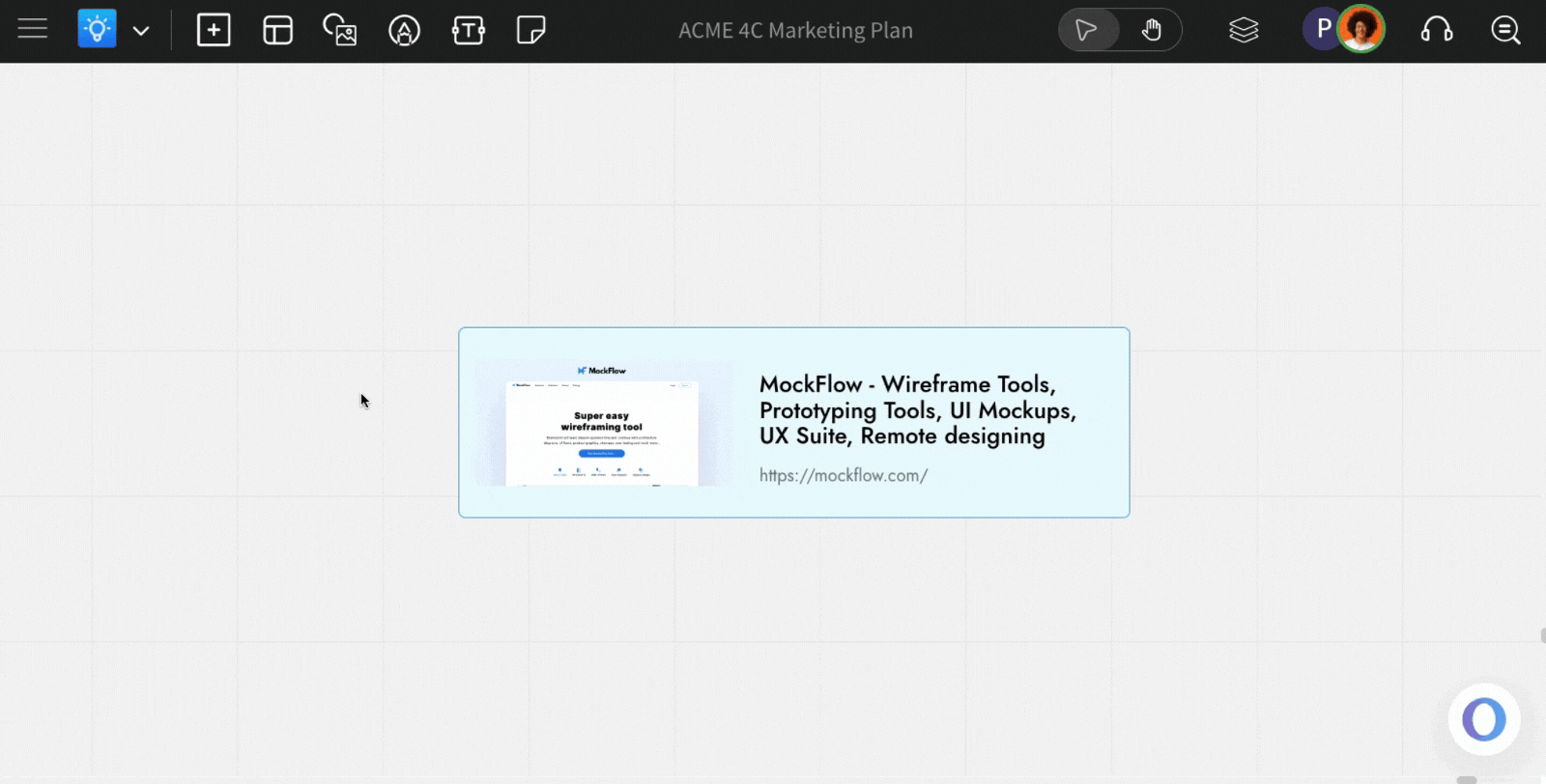 Interaction in URL Component - MockFlow IdeaBoard 
