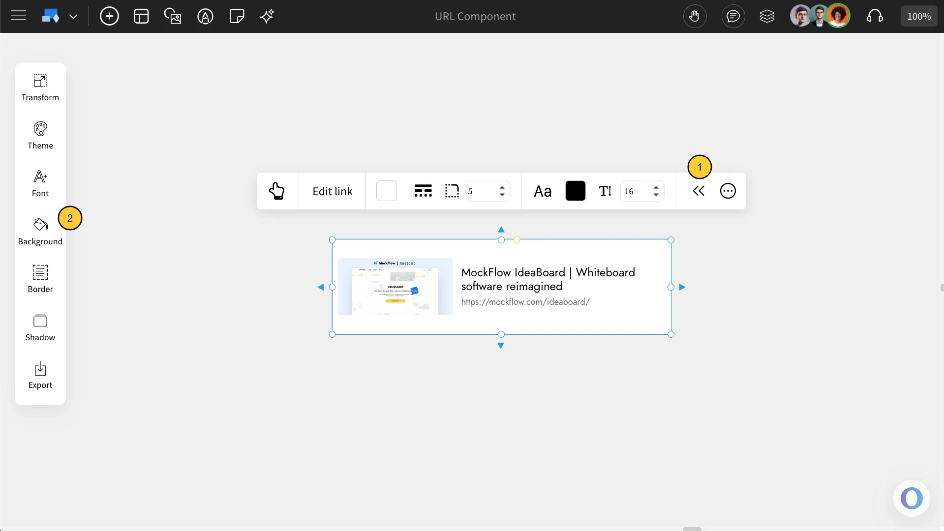 Advanced settings in URL Component - MockFlow IdeaBoard 