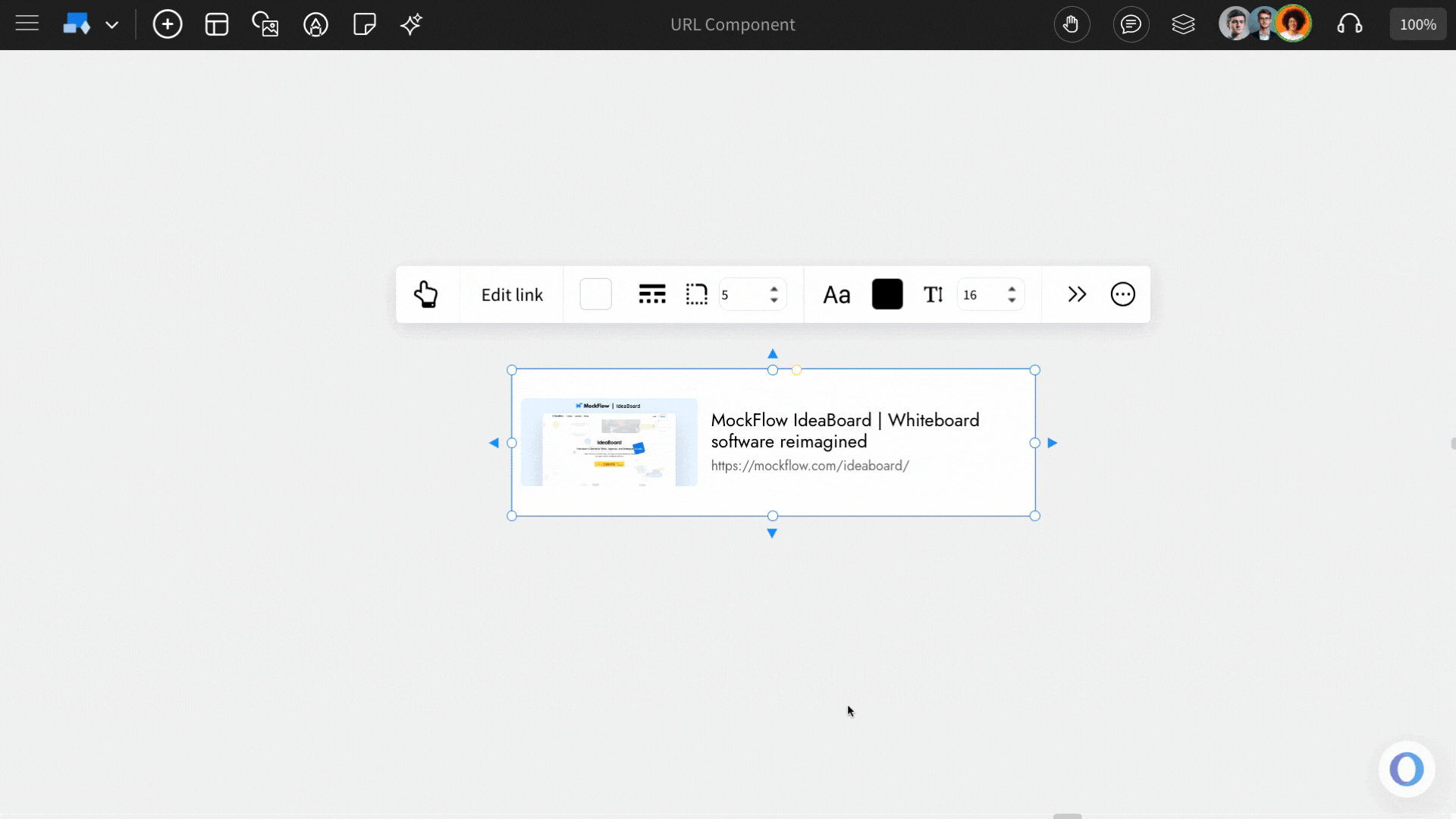 Customzing the URL Component - MockFlow IdeaBoard 