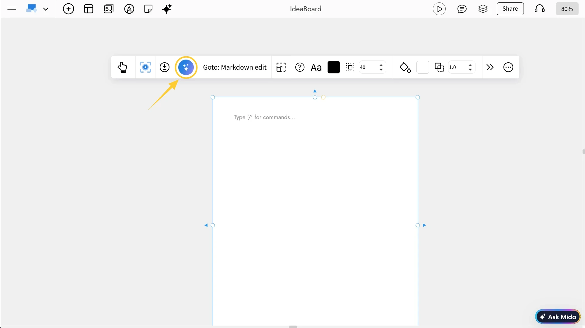 Generating Markdown Syntax with AI - MockFlow IdeaBoard