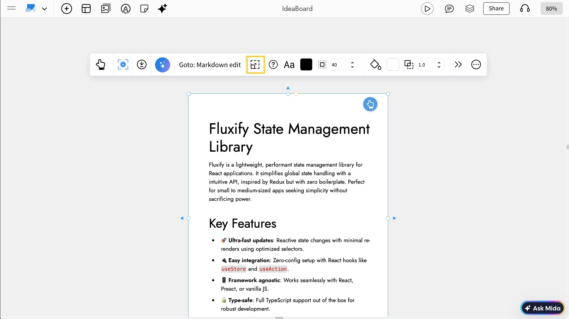 Height settings in Markdown Pro - MockFlow IdeaBoard