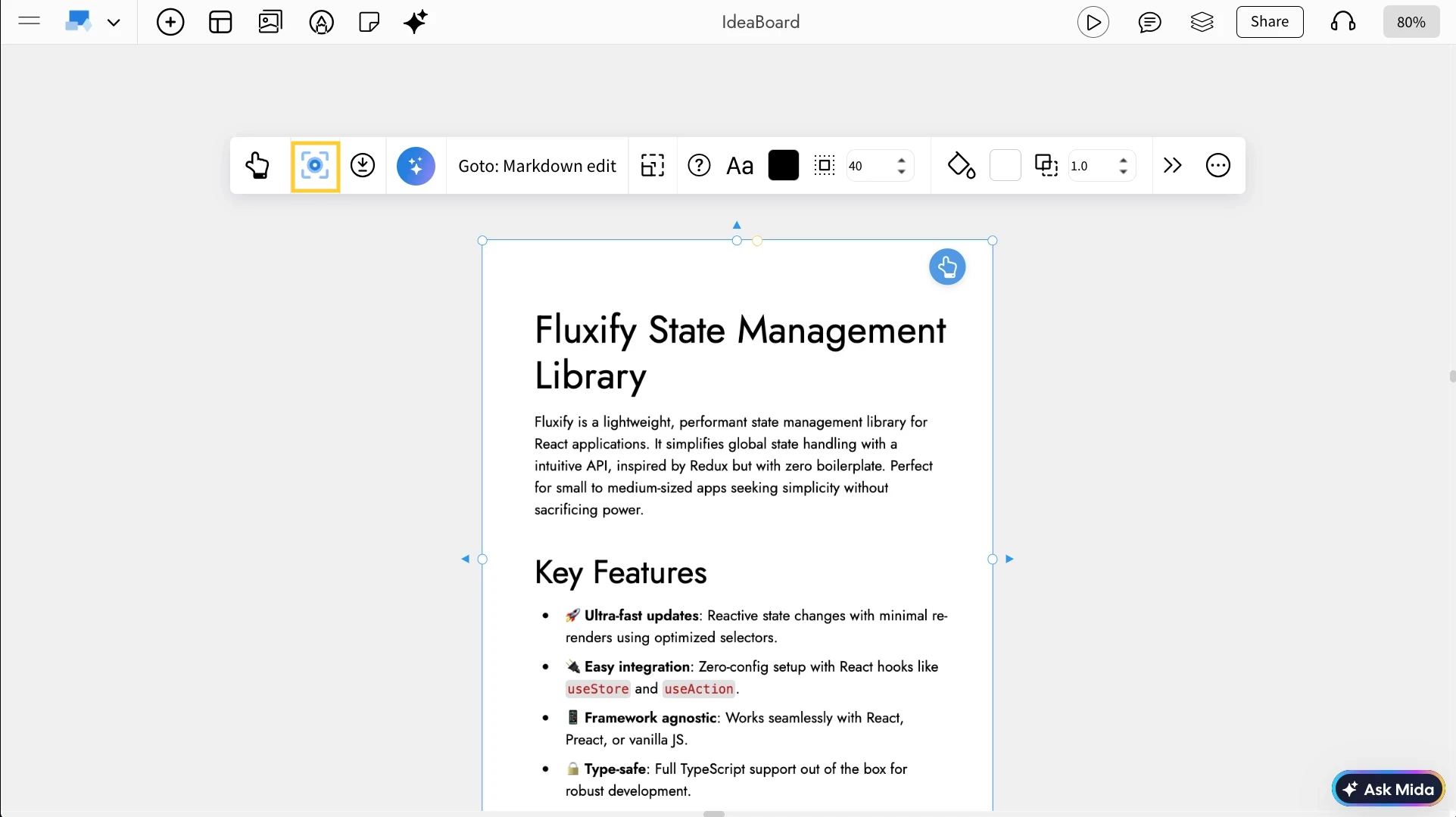Focus mode for Markdown Pro - MockFlow IdeaBoard