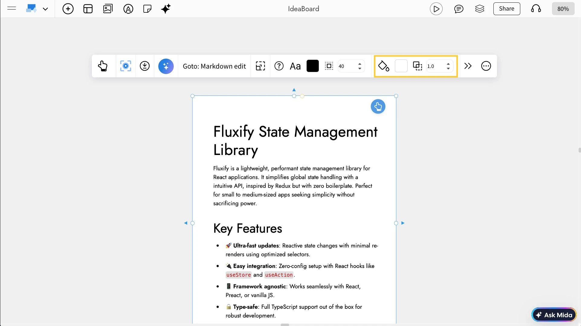Color settings in Markdown Pro - MockFlow IdeaBoard