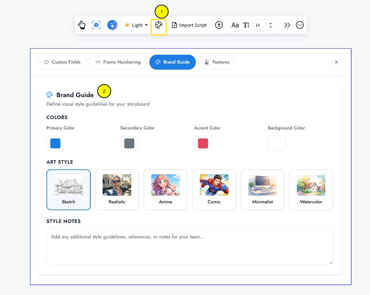 Brand guide in storyboard - MockFlow IdeaBoard