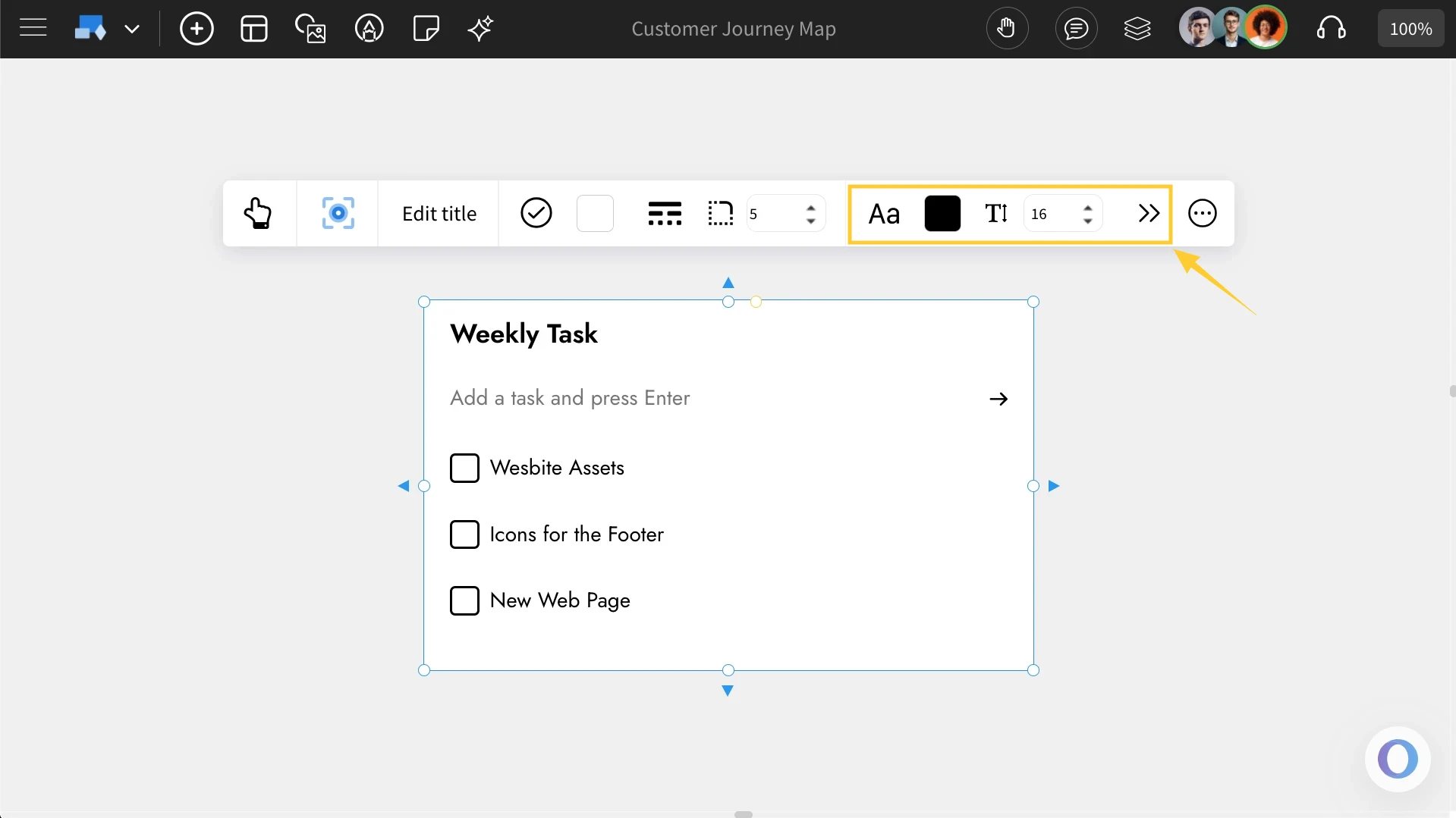 Customizing Fonts in Todo Component - MockFlow IdeaBoard