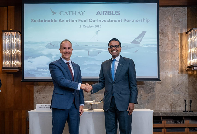 Cathay and Airbus form co-investment partnership for scaling sustainable aviation fuel adoption
